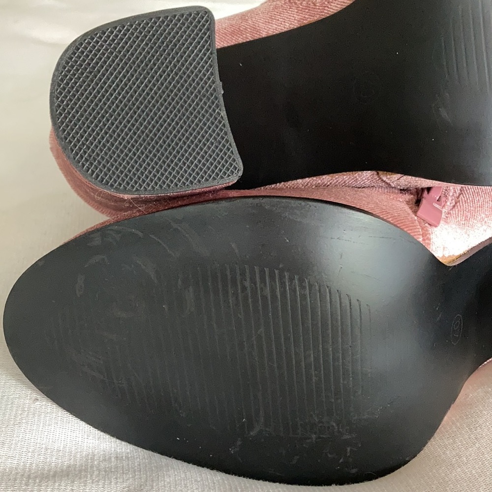 TED ROSS pink velour ankle boots with floral embroidered motif SIZE 40 - Picture 5 of 10